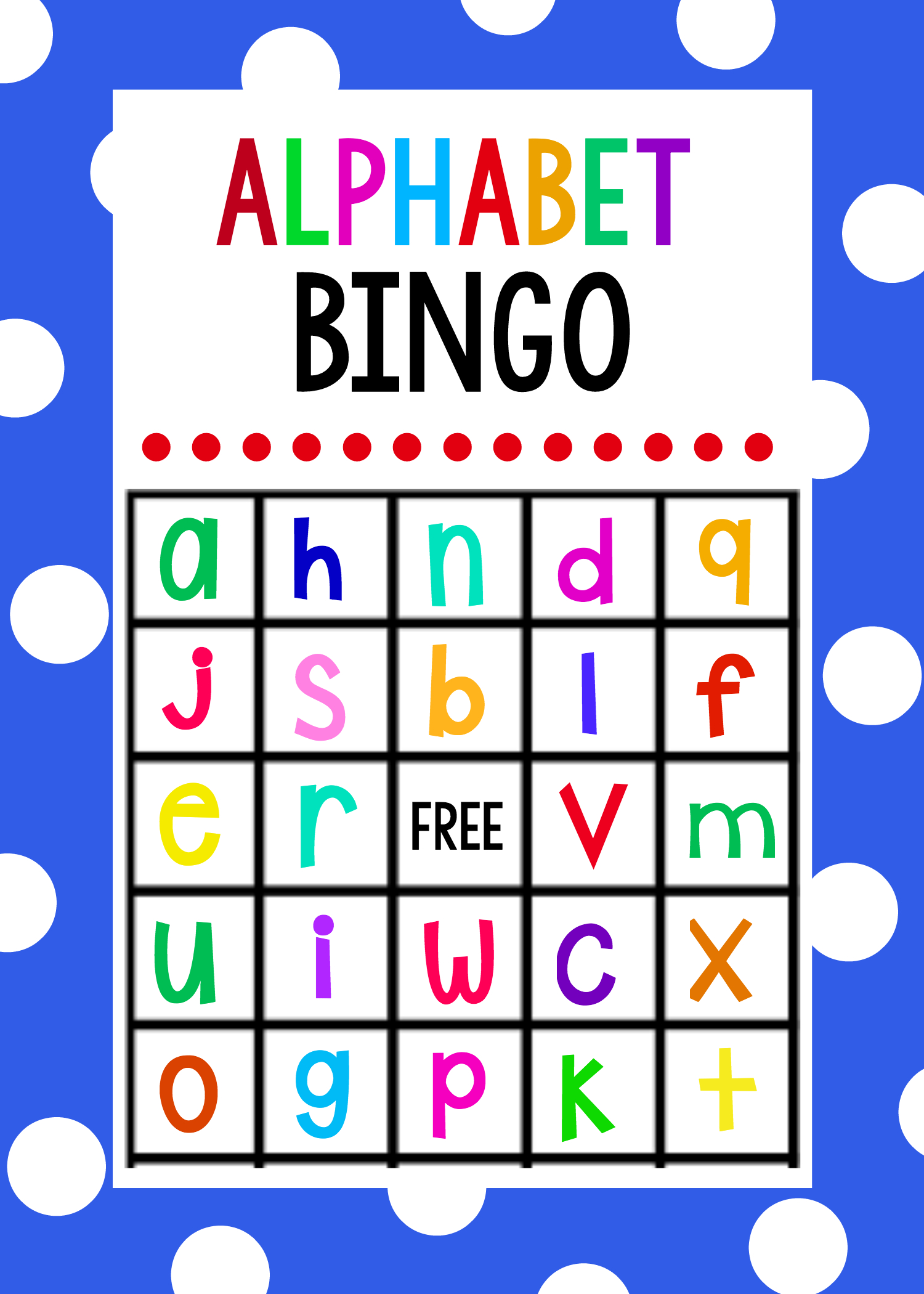Lowercase Alphabet Bingo Game - Crazy Little Projects - Free Printable Alphabet Bingo Cards