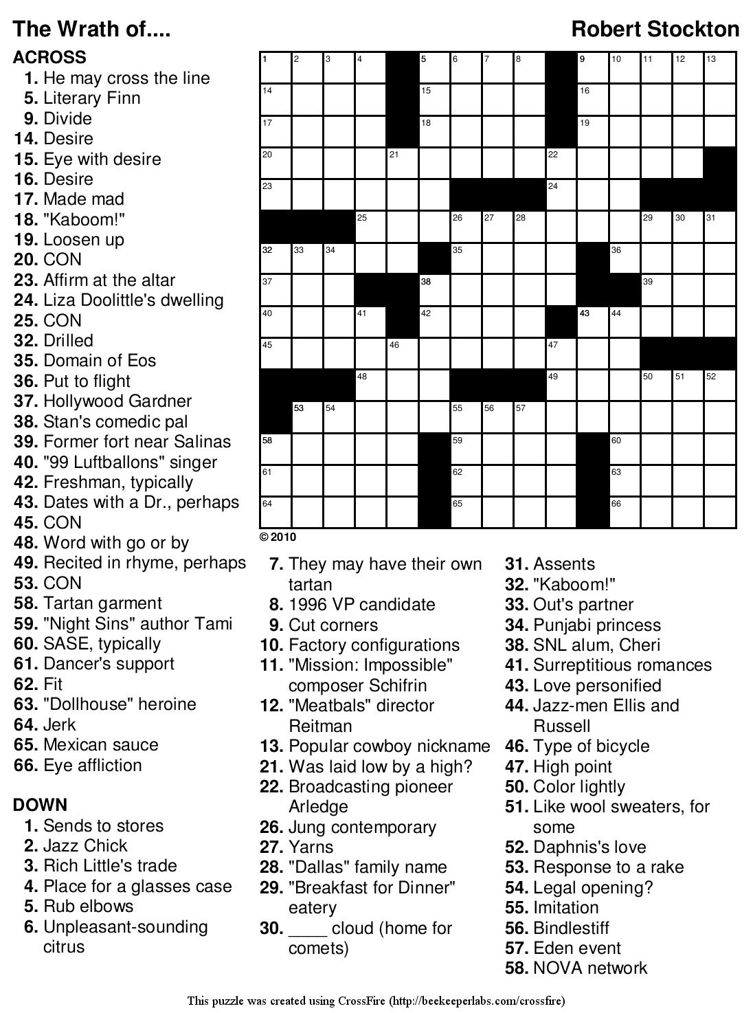 crossword puzzle maker free printable