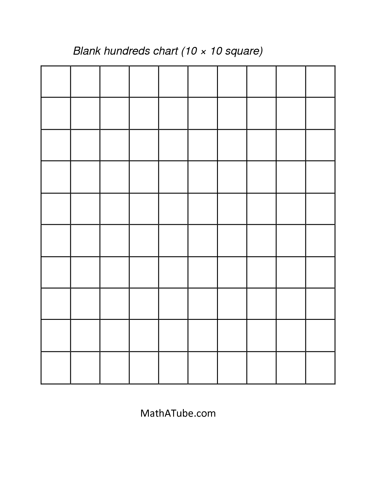 10 By 10 Grid Printable