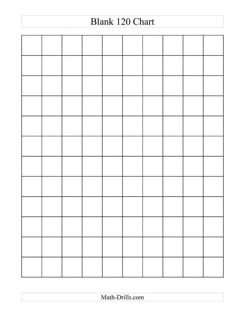Math : Blank Hundreds Chart Blank Hundreds Chart To 50. Blank - Free Printable Blank 1 120 Chart