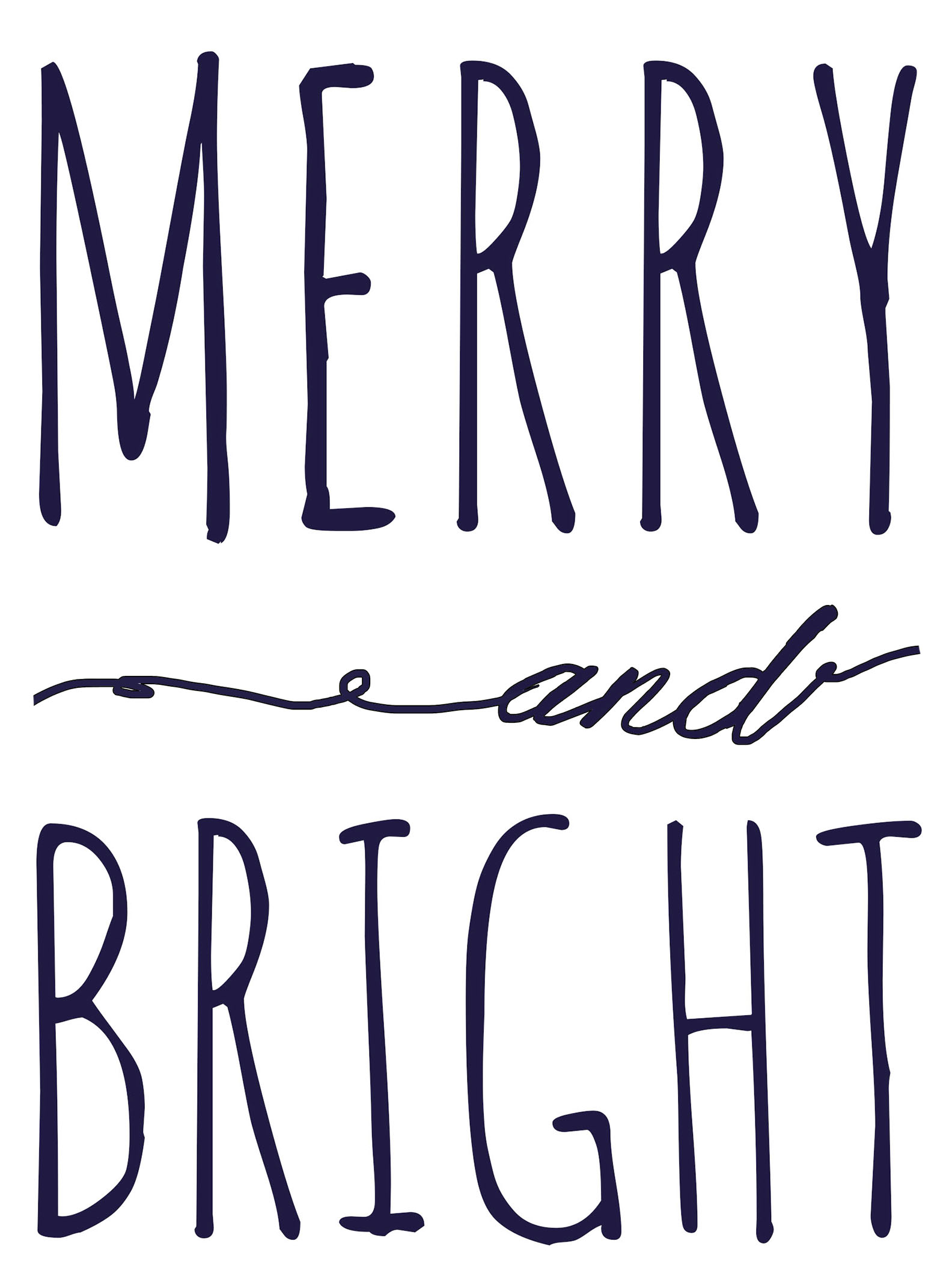 Merry And Bright Free Printable Template | Fantastically Free Fonts - Free Printable Sign Templates