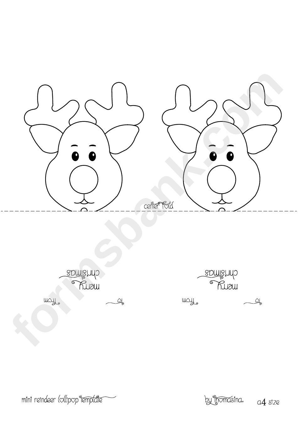 Mini Reindeer Lollipop Template | Holidays!! | Reindeer, Reindeer - Free Printable Reindeer Lollipop Template