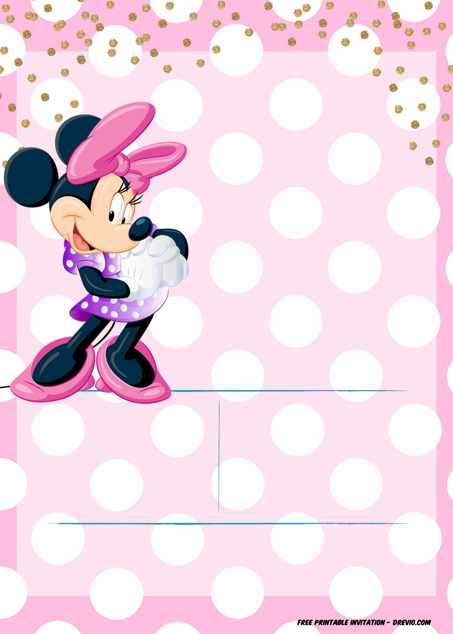 Minnie Mouse Invitation Template - Editable And Free Download - Free Minnie Mouse Printable Templates