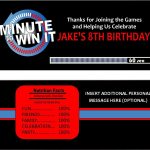 Minute To Win It Party Supplies, Printables, And Invitations!   Free Printable Minute To Win It Invitations
