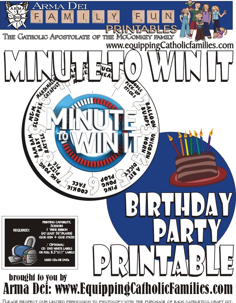 Minute To Win It With Free Printable - Free Printable Minute To Win It Invitations