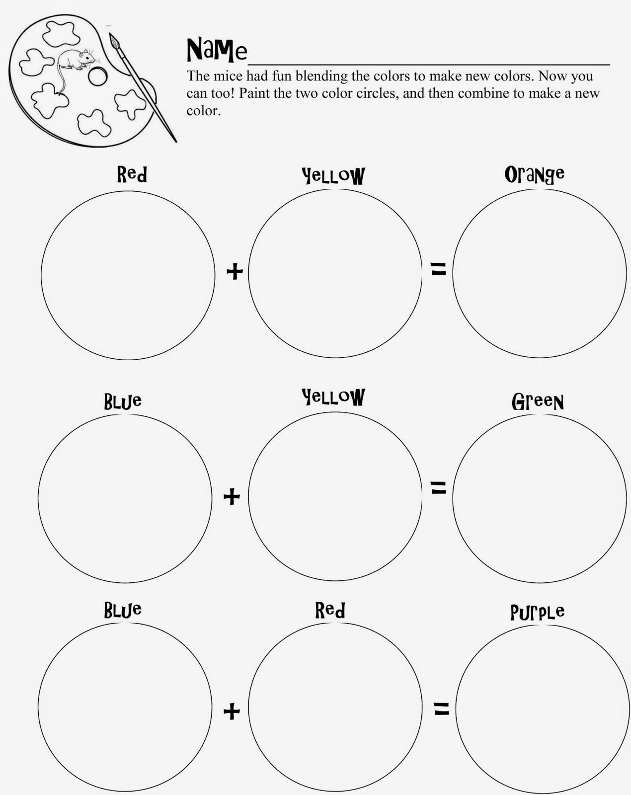 Mouse Paint Free Printable Worksheet For Preschool Kindergarten Home - Free Printable Activities For Preschoolers