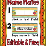 Name Plates (Editable) Freebie | Classroom Organization | Classroom   Free Printable Desk Name Plates For Students
