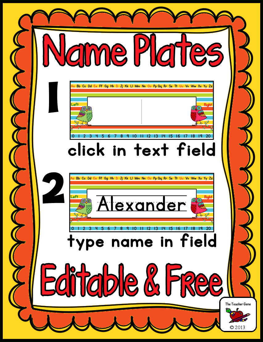 Name Plates (Editable) Freebie | Classroom Organization | Classroom - Free Printable Desk Name Plates For Students