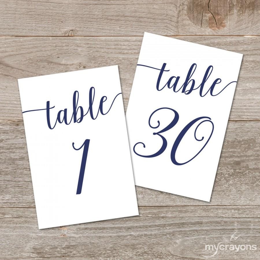 Navy Script Table Numbers, Bella Script Printable Table Numbers 1-30 - Free Printable Table Numbers 1 30