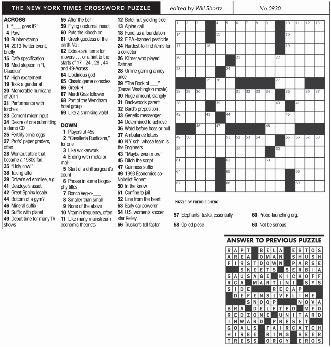 New York Times Sunday Crossword Printable Rtrs online New York 