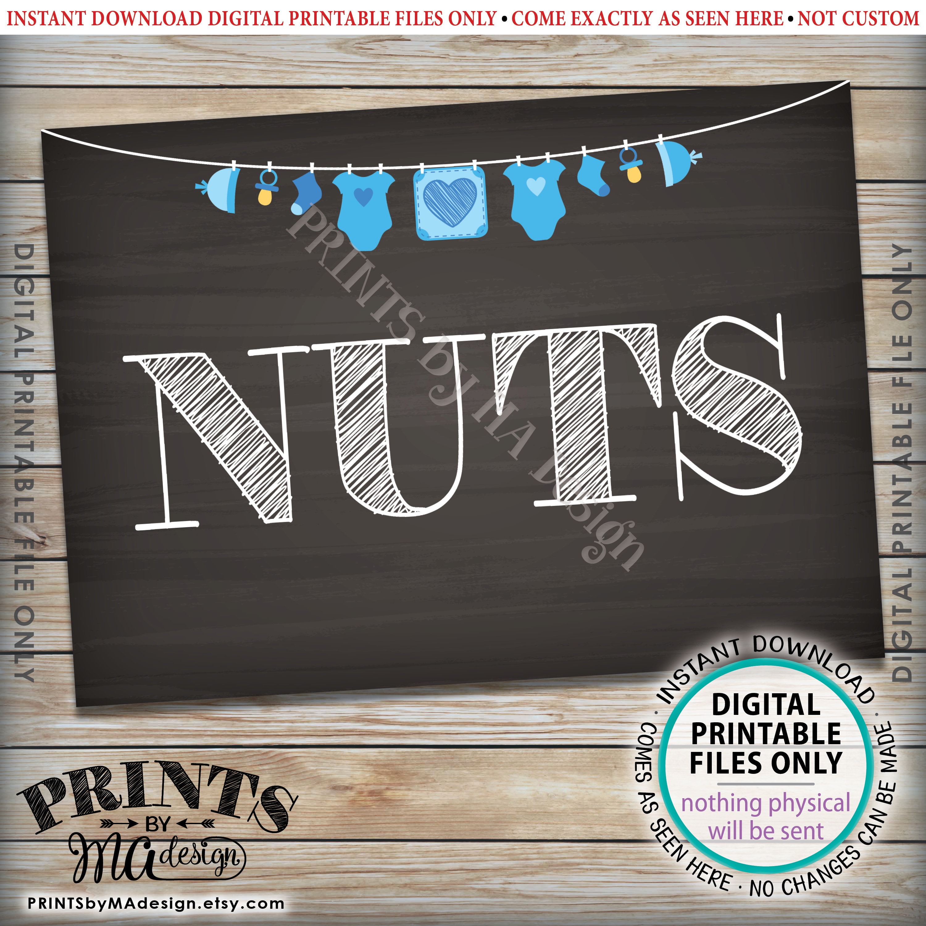 Nuts And No Nuts Signs, Food Allergy Baby Shower Sign, Nut Free Zone - Printable Nut Free Signs
