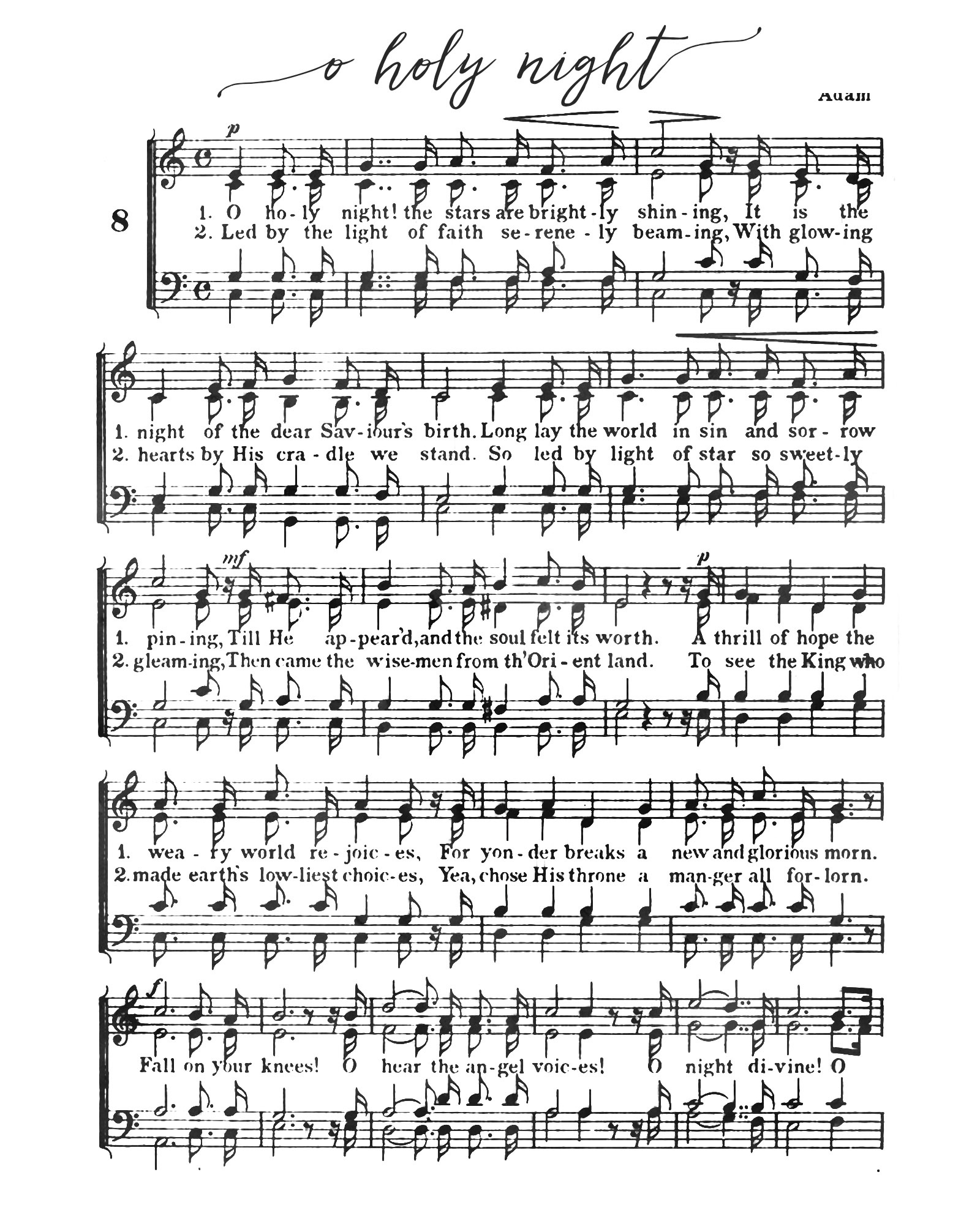 Christmas Carols Sheet Music Free Printable Free Printable