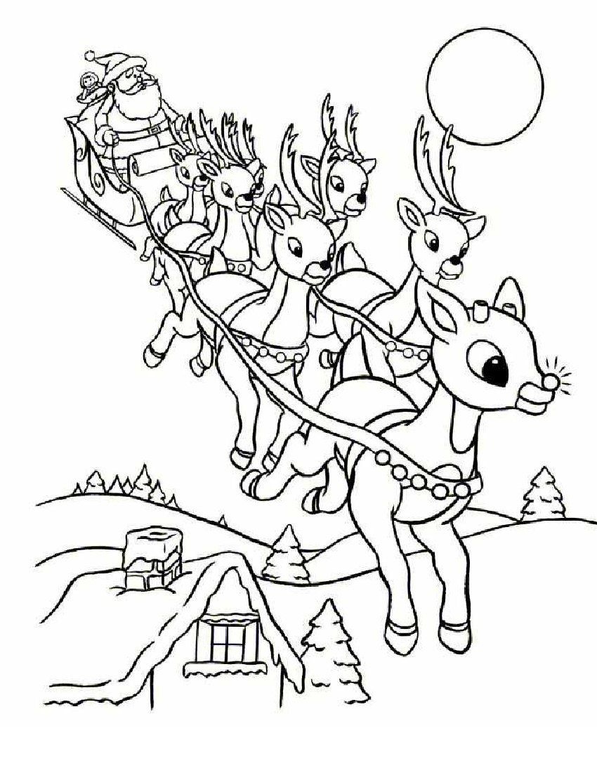 Online Rudolph And Other Reindeer Printables And Coloring Pages - Free Printable Christmas Cartoon Coloring Pages