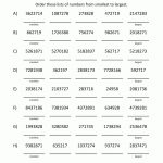 Ordering Large Numbers 5Th Grade   Free Printable Integer Worksheets Grade 7