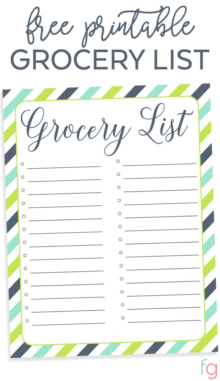 Organizing Grocery List - Free Printable - Free Printable Grocery List