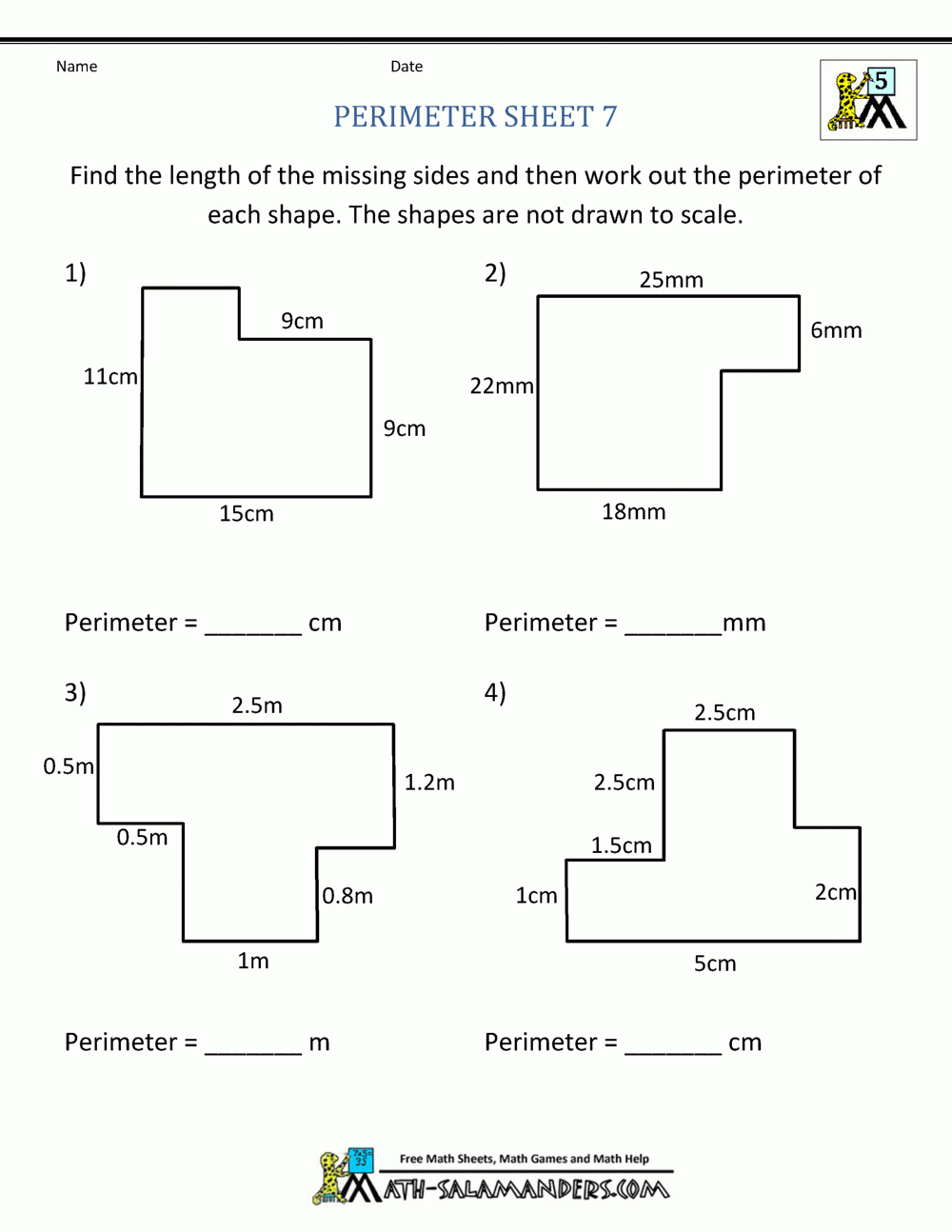 Free Printable Perimeter Worksheets 3Rd Grade | Free Printable