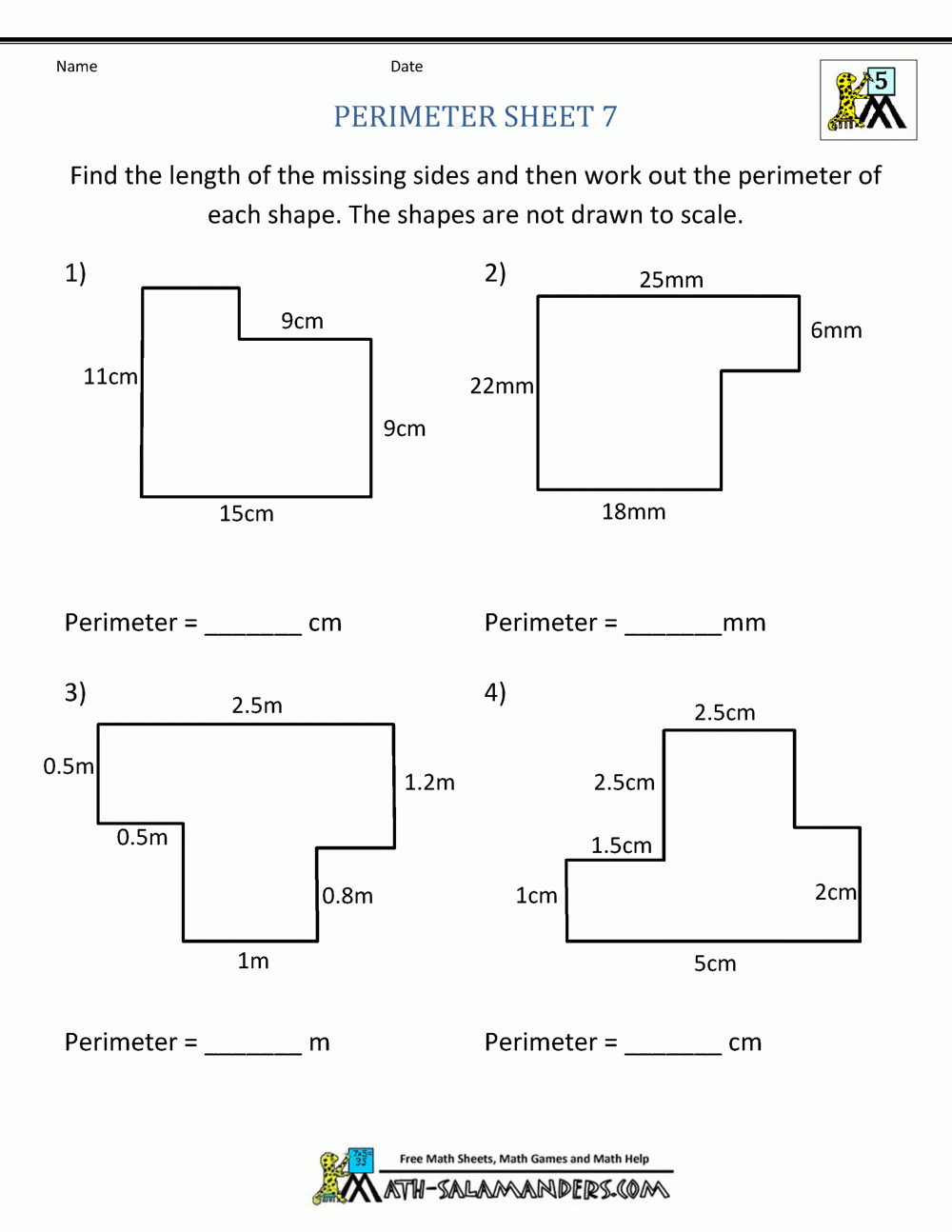 Perimeter Worksheets Grade 3