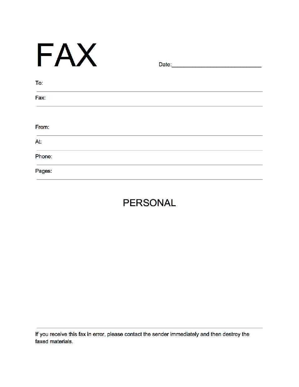 Personal Fax Cover Sheet Template | Favorite Places &amp;amp; Spaces | Cover - Free Printable Fax Cover Page