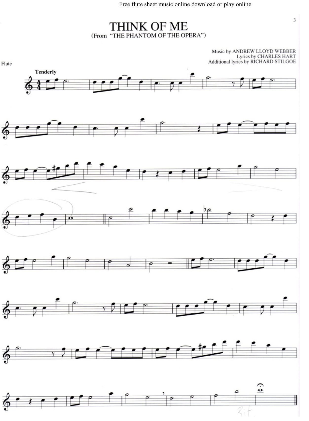 Phantom Of The Opera | Music | Flute Sheet Music, Clarinet Sheet - Free Printable Flute Sheet Music