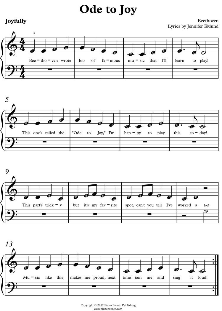 Piano Method Books And Printable Sheet Music For All Ages &amp;amp; Levels - Free Printable Sheet Music Lyrics
