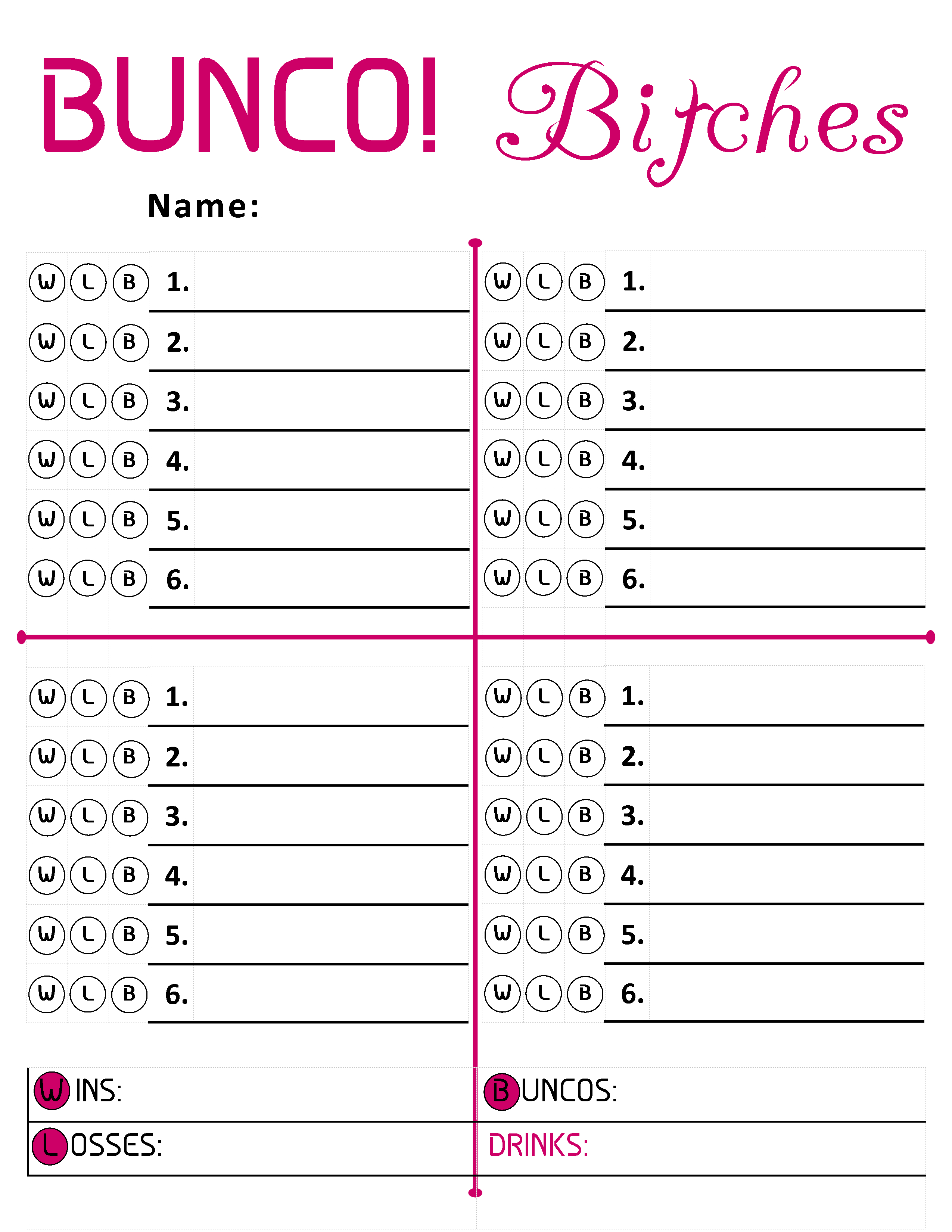 Pinangelica Murdock-Maraj On Bunco Night | Bunco Score Sheets - Free Printable Bunco Score Sheets