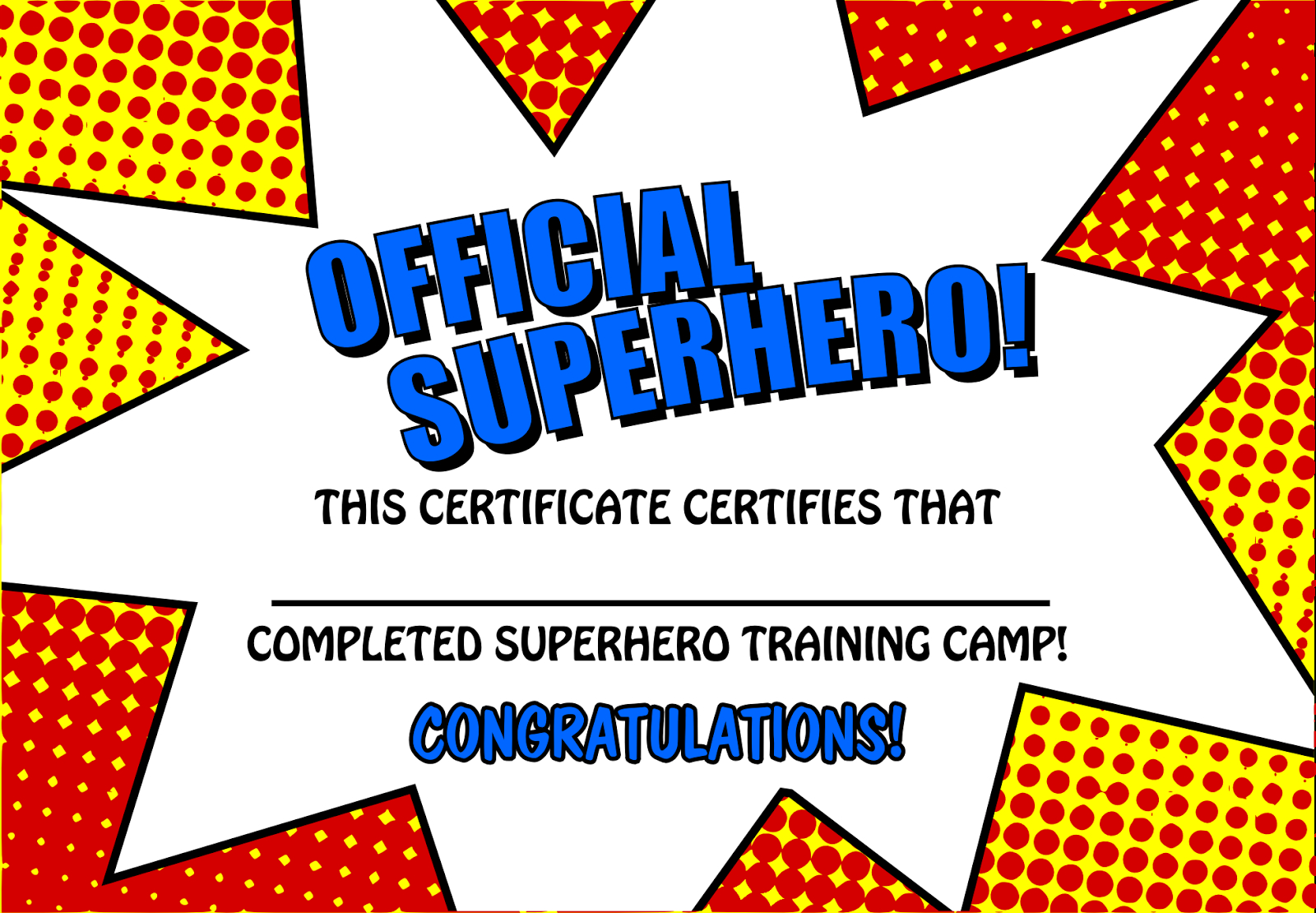 Free Printable Superhero Certificate Template