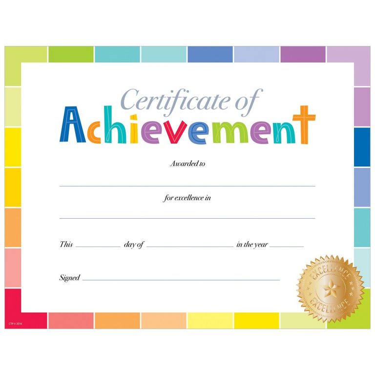 Certificate of Achievement Free Printable Honor Roll Certificates