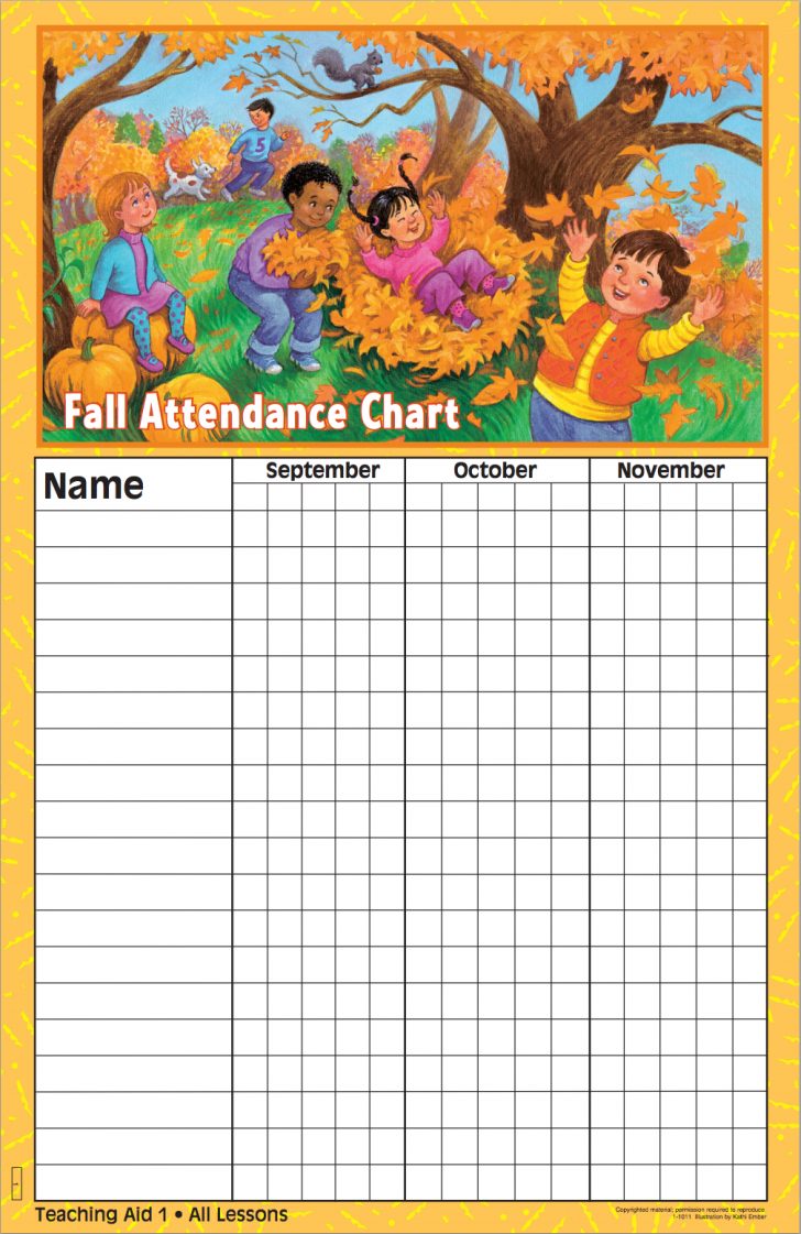 Sunday School Attendance Chart Free Printable