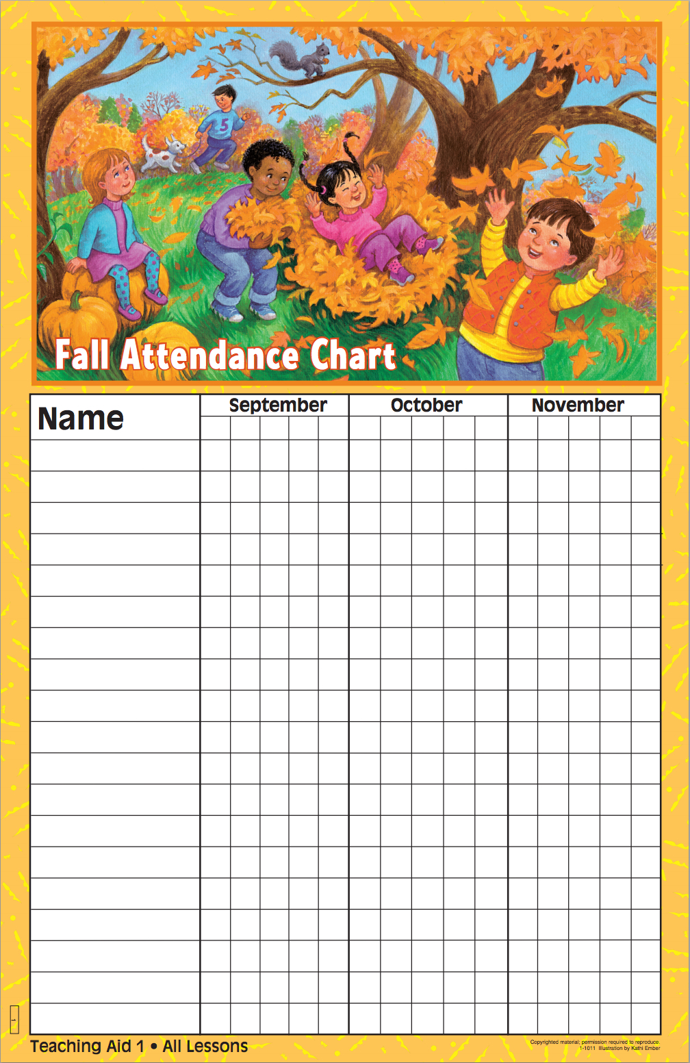 Free Printable Sunday School Attendance Chart