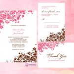 Pink And Brown Foliage Wedding Invitation | Free Printable Wedding   Free Printable Wedding Invitation Kits