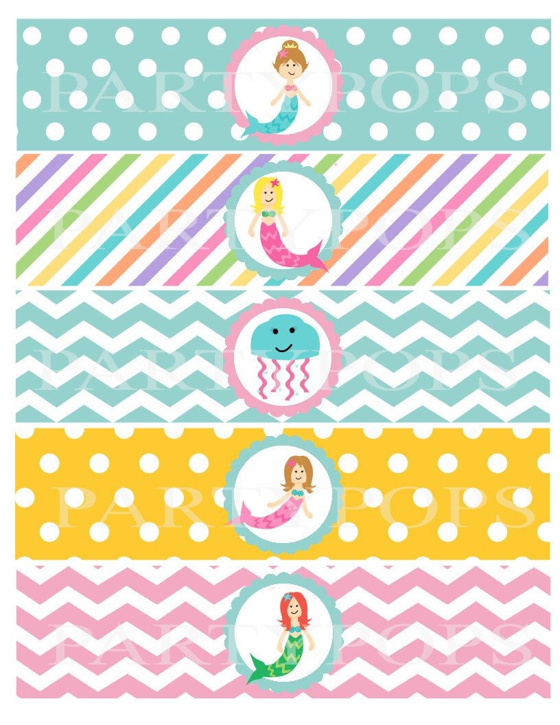 Pinkatheryn Patton On Everly 3Rd Bday In 2019 | Mermaid Party - Free Printable Little Mermaid Water Bottle Labels