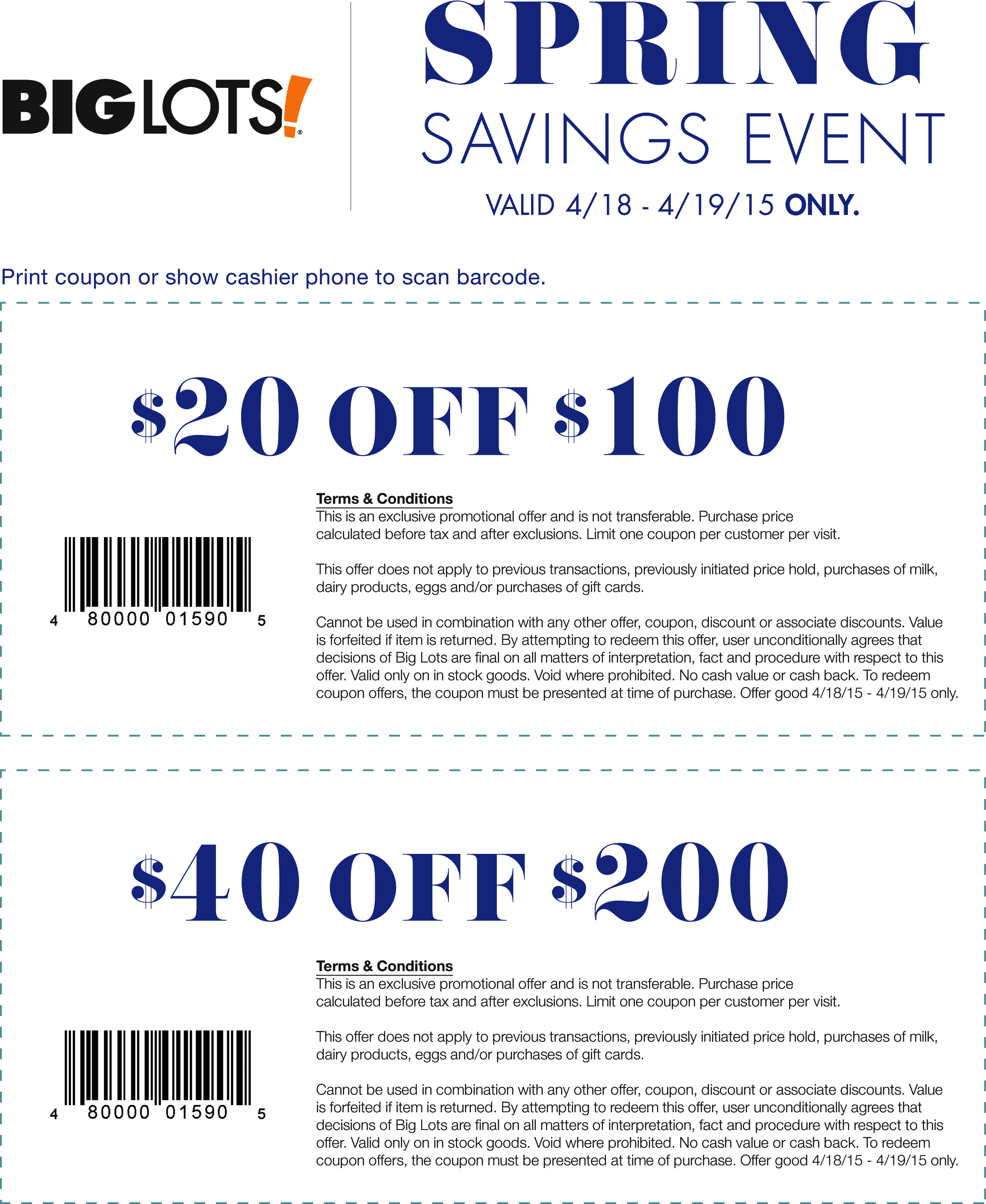 Pinned April 17Th: $20 Off $100 &amp;amp; More At #biglots #coupon Via The - Free Milk Coupons Printable