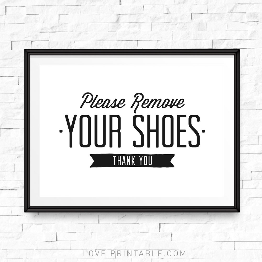 Free Printable Please Remove Shoes Sign Printable Printable Word Searches