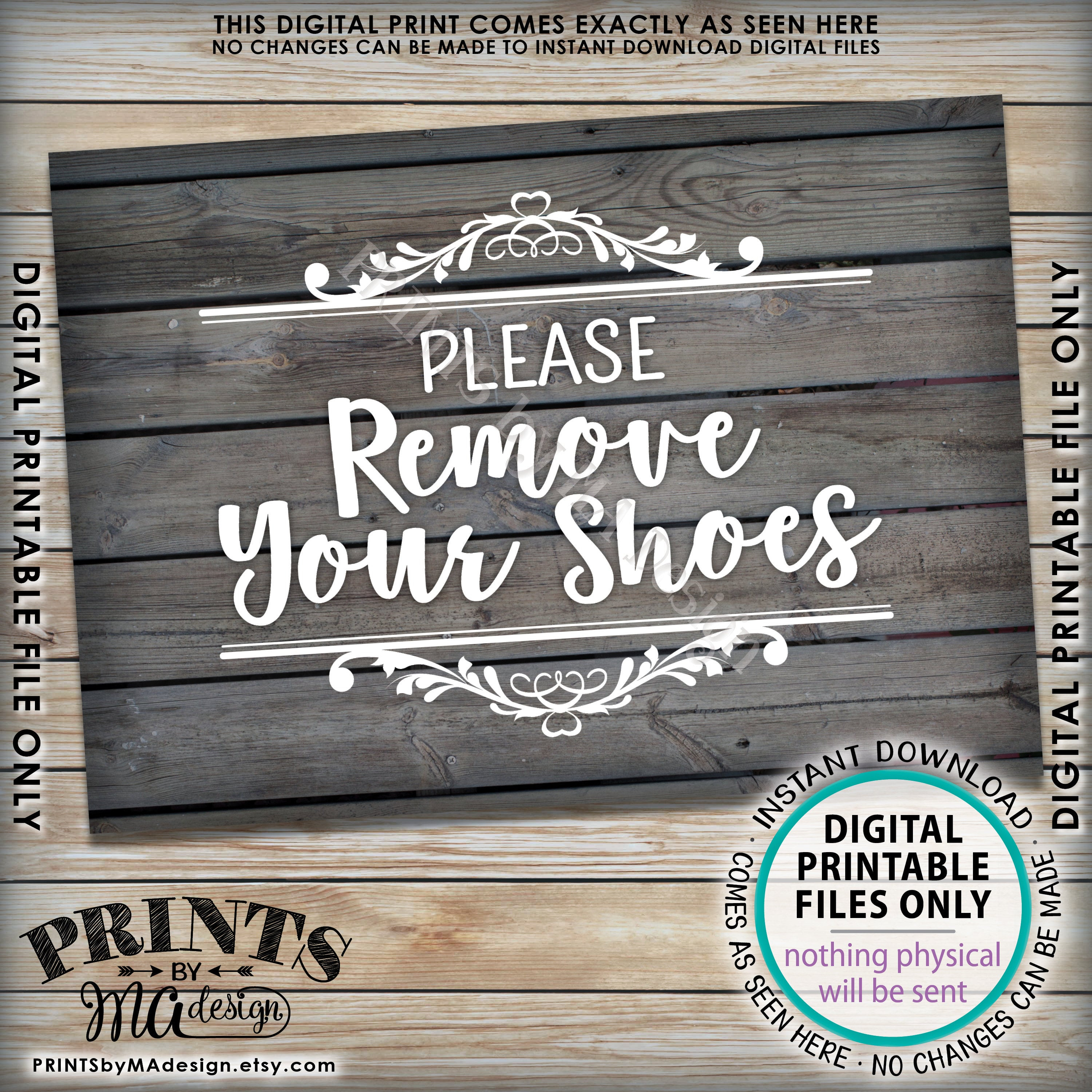 Please Remove Your Shoes Sign, Take Off Your Shoes Sign, Mudroom - Free Printable Remove Your Shoes Sign