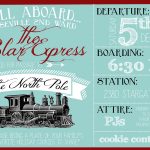 Polar Express Party Invitation | Christmas | Polar Express Christmas   Free Printable Personalized Christmas Invitations