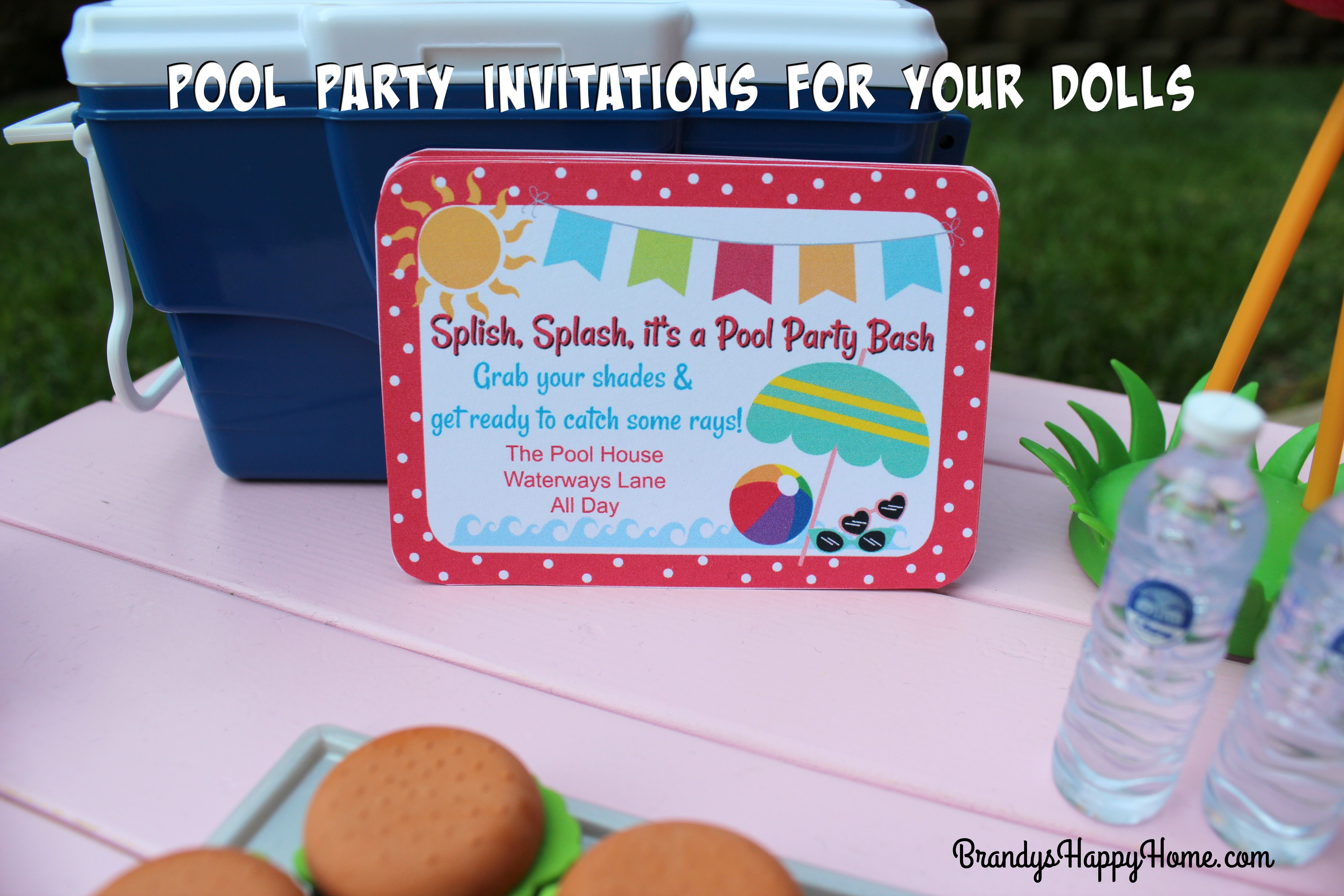 Pool Party Invitations For American Girl Dolls - American Girl Party Invitations Free Printable