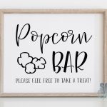 Popcorn Bar Sign, Outdoor Wedding Sign, Wedding Popcorn Sign, Rustic   Popcorn Bar Sign Printable Free