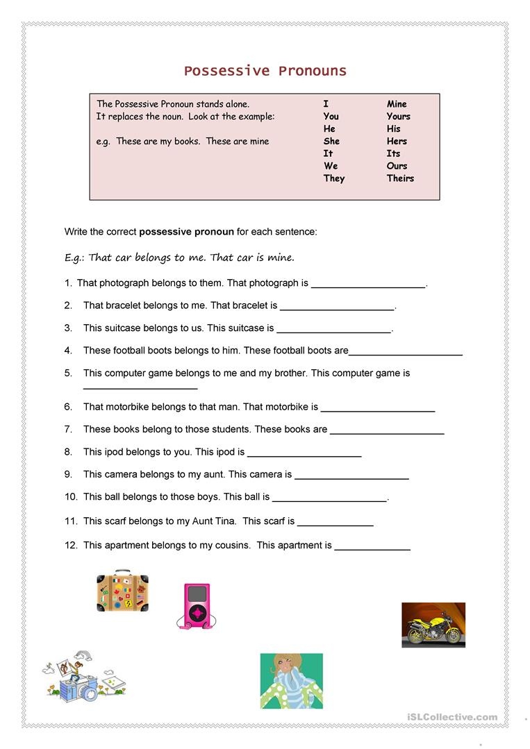 Possessive Pronouns Worksheet - Free Esl Printable Worksheets Made - Free Printable Possessive Nouns Worksheets