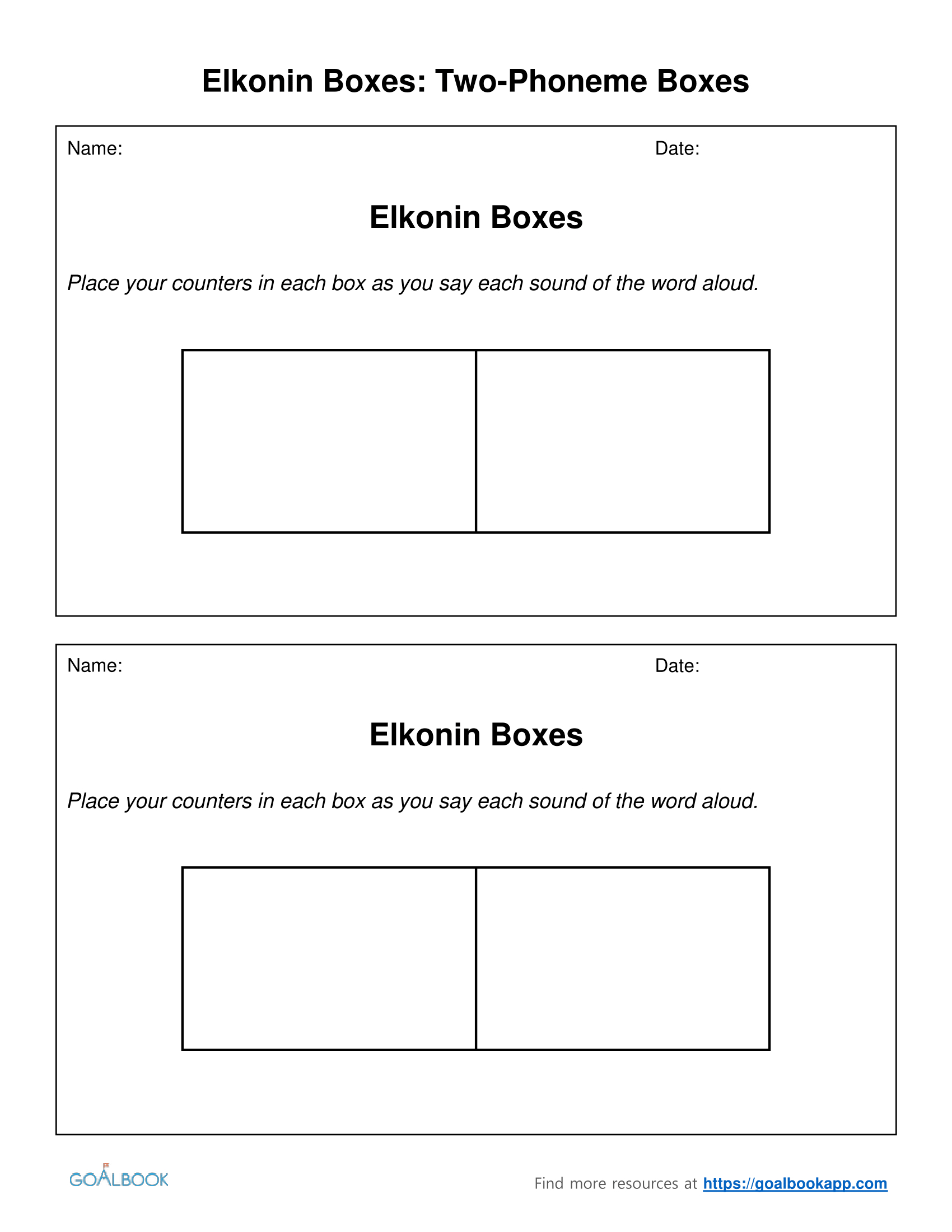 Pretty Elkonin Bo Template Images Gallery. 16 Elkonin Bo Template - Free Printable Elkonin Boxes