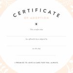 Pretty Fluffy   Free Printable Adoption Certificate