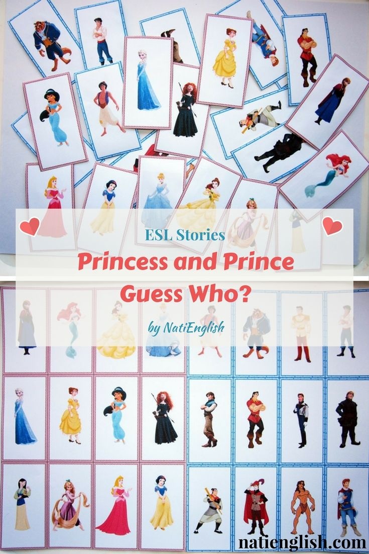Princess And Prince Guess Who? Game Cards Free Printables | Esl - Free Printable Disney Stories