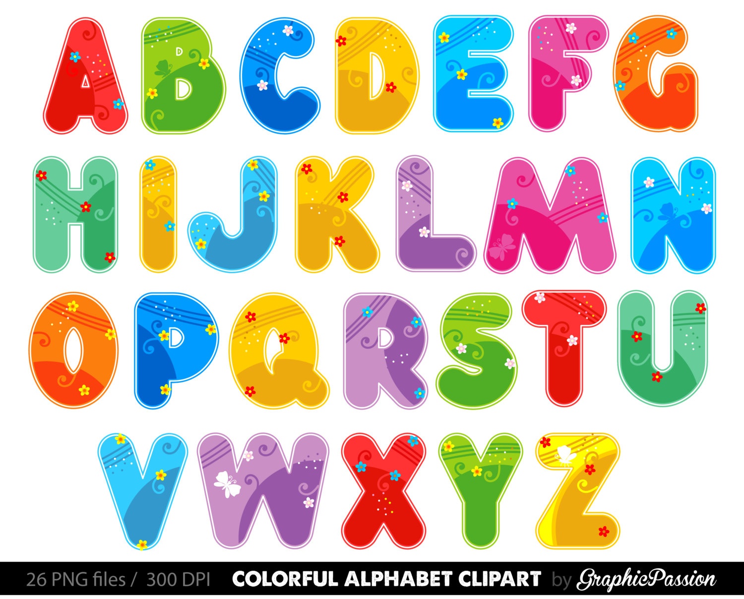 Printable Alphabet Letters Clipart - Free Clipart - Free Printable Clip Art Letters