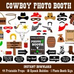 Printable Cowboy Photo Booth Props–Photo Booth Sign Wild West Photo   Free Printable Western Photo Props