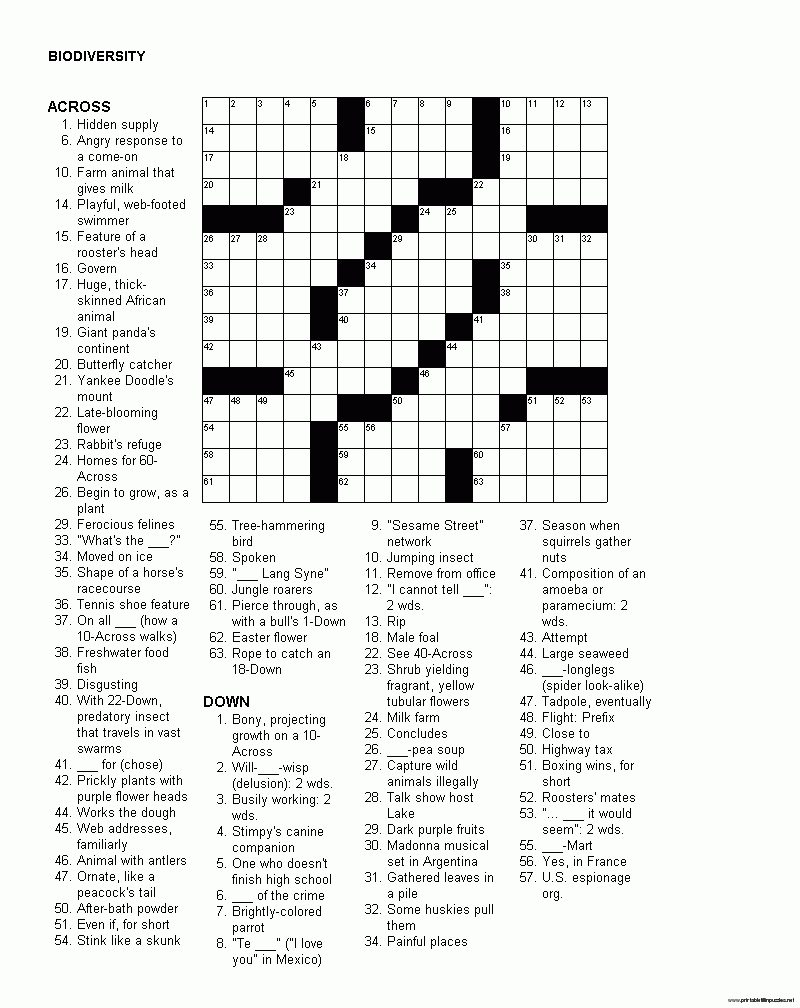 Printable Crossword Puzzles For Adults | English Vocabulary - Free Printable Puzzles For Adults
