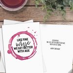 Printable Funny Wine Birthday Card Instant Download // Fine Wine   Free Printable Funny Birthday Cards