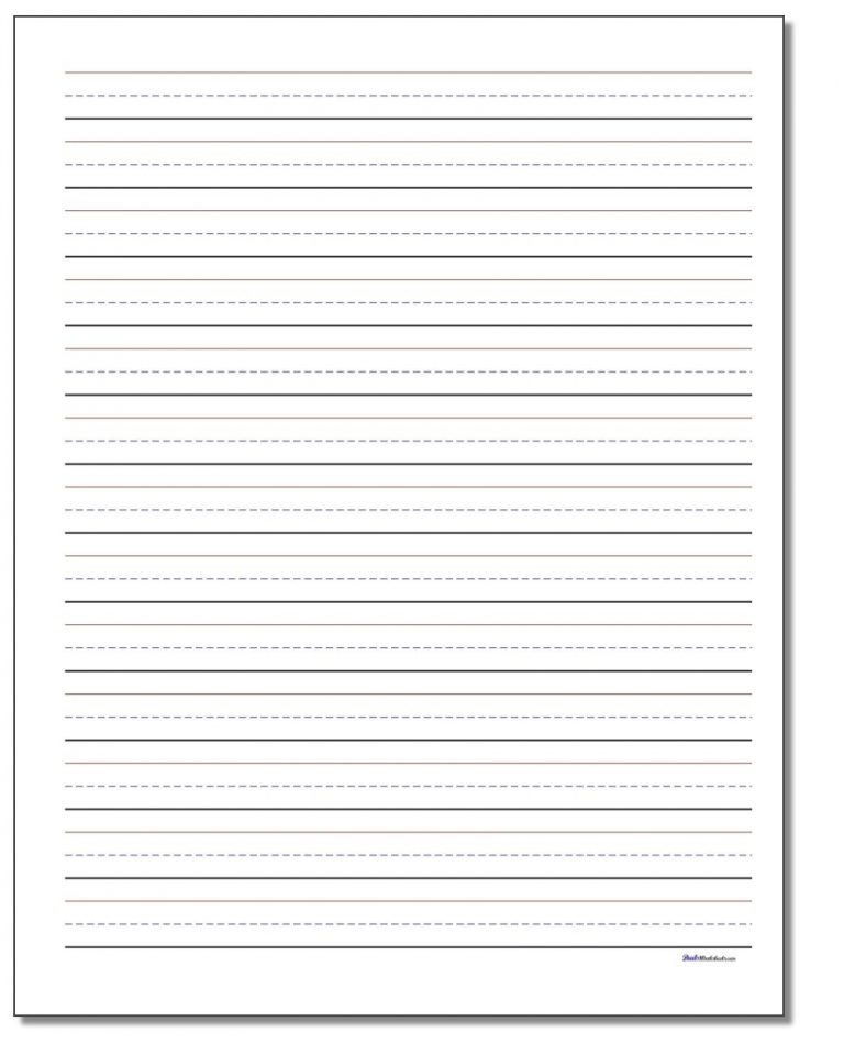 Printable Handwriting Paper - Elementary Lined Paper Printable Free ...