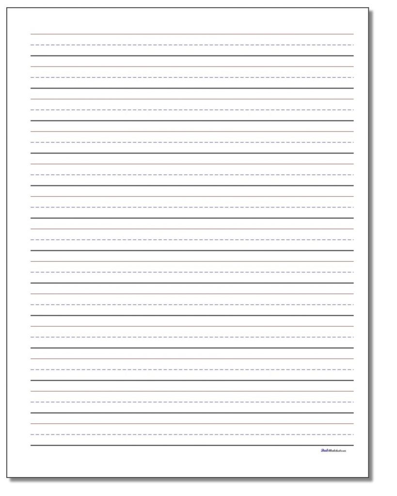 printable handwriting paper elementary lined paper