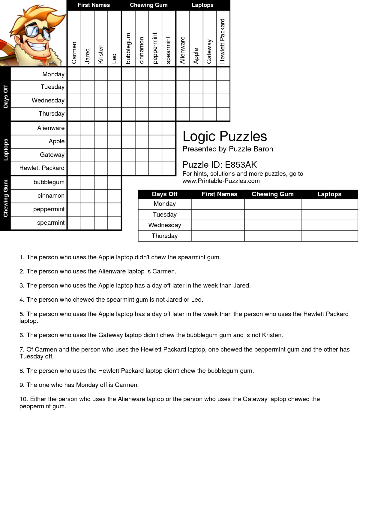 Printable Logic Puzzles Bnuauypi | Children&amp;#039;s Arts &amp;amp; Crafts | Puzzle - Free Printable Logic Puzzles For Middle School