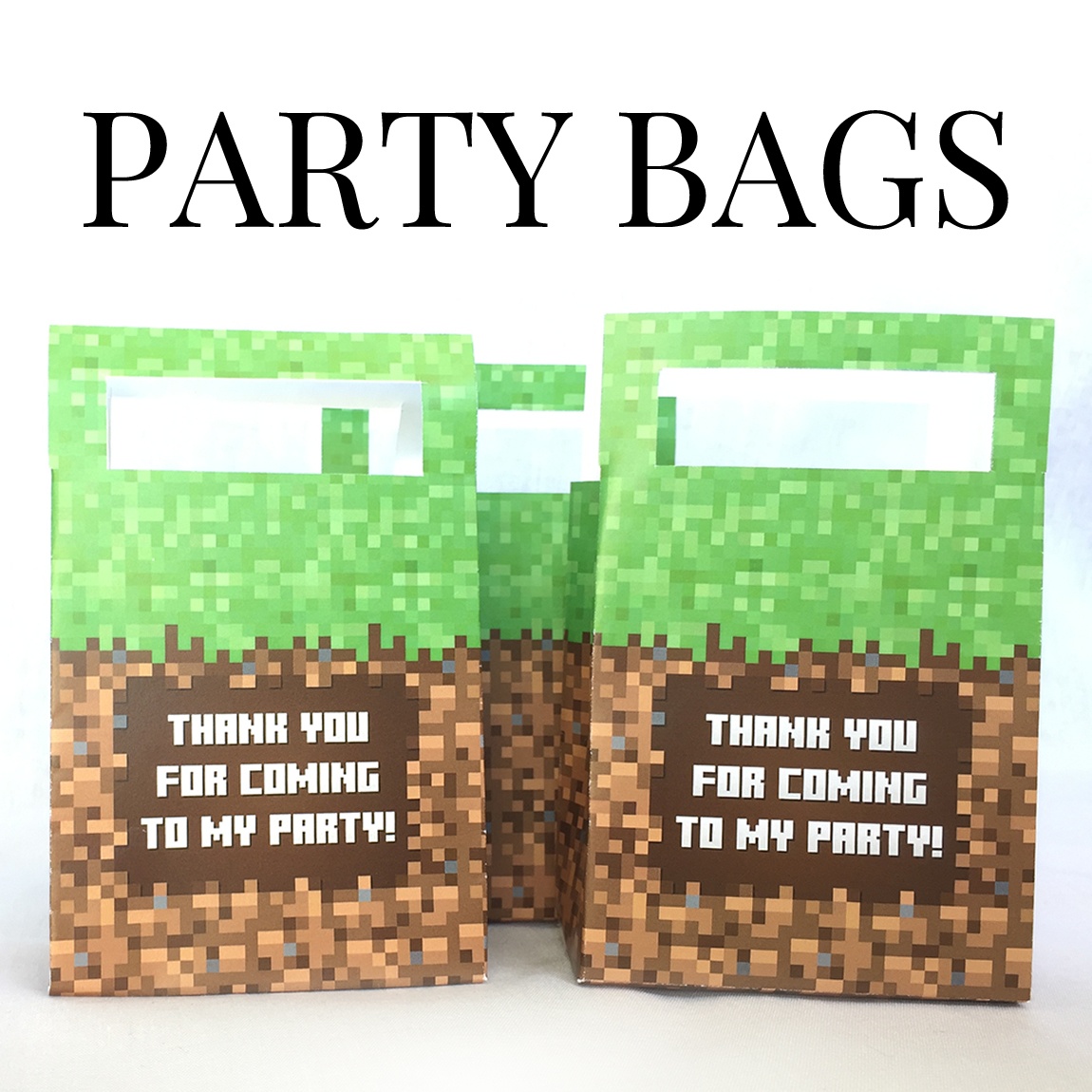 Printable Minecraft Party Favor Bags - Minecraft Printables - Free Printable Minecraft Thank You Notes