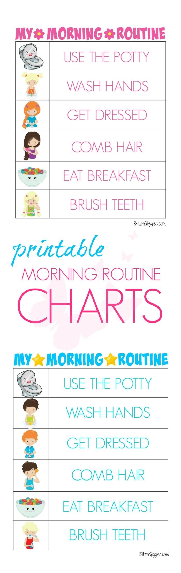 Free Printable Morning Routine Chart Free Printable